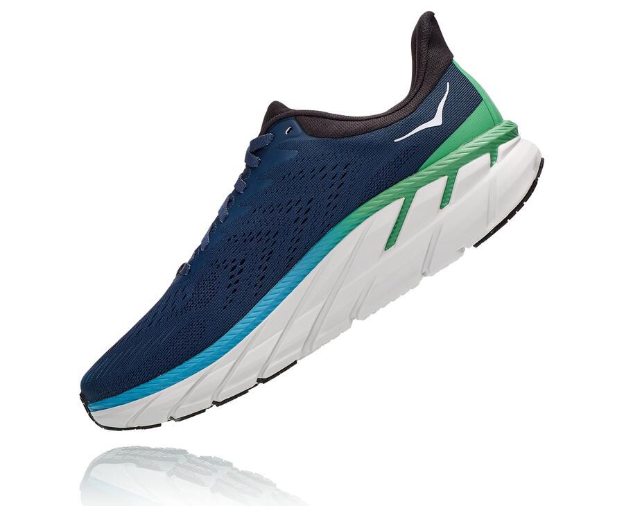 Running Shoes Mens - Hoka One One Clifton 7 - Navy - AILCUKJ-20